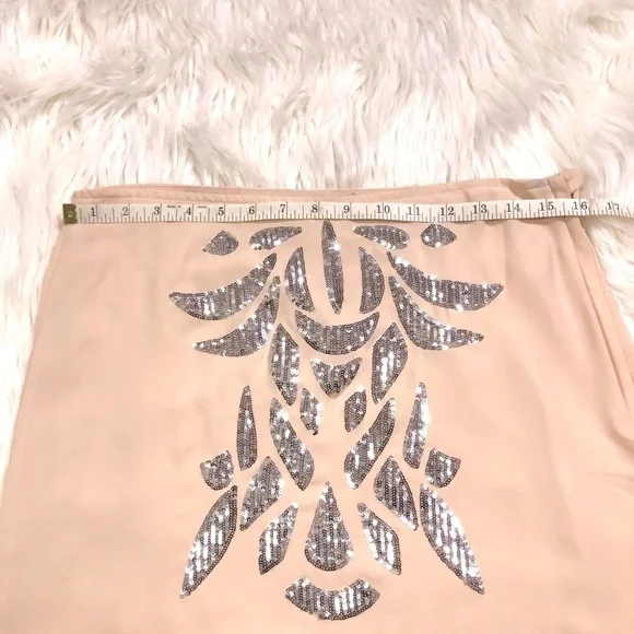 H&M Nude Silver Sequins Skirt - Picture 3 of 7